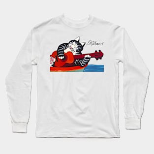 B kliban cat, cat playing guitar Long Sleeve T-Shirt